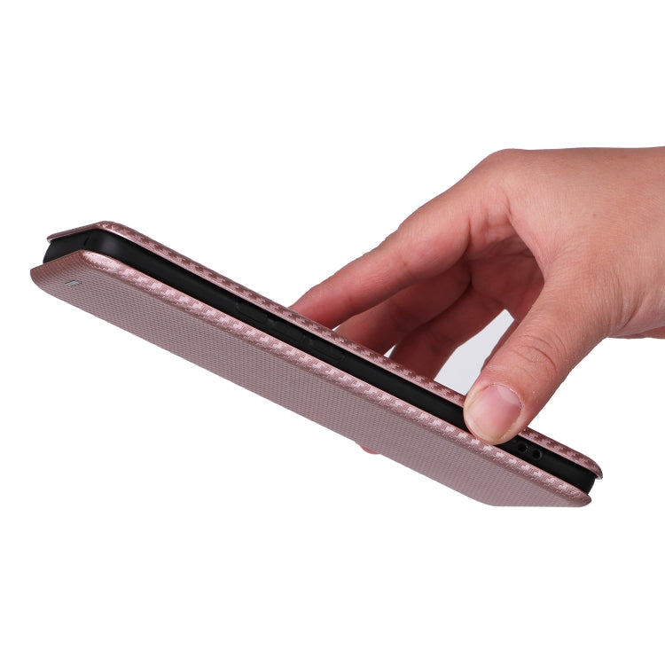 For Honor Magic6 Lite Carbon Fiber Texture Flip Leather Phone Case(Pink)