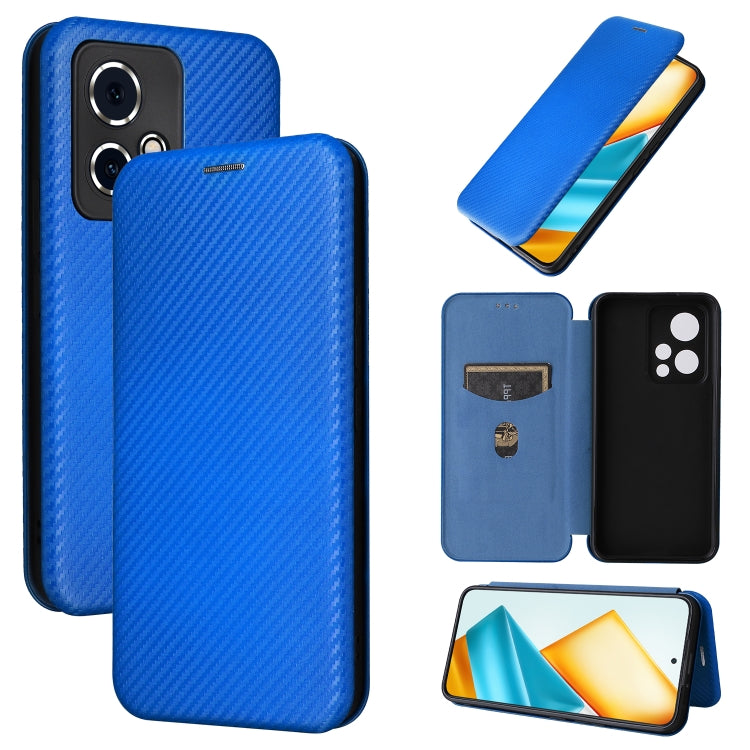 For Honor 90 GT Carbon Fiber Texture Flip Leather Phone Case(Blue)
