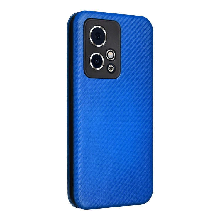 For Honor 90 GT Carbon Fiber Texture Flip Leather Phone Case(Blue)