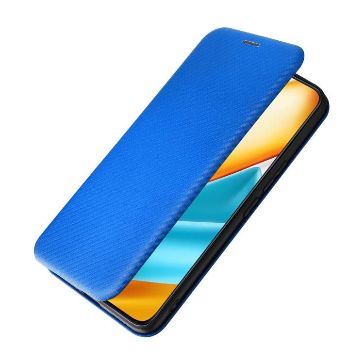 For Honor 90 GT Carbon Fiber Texture Flip Leather Phone Case(Blue)