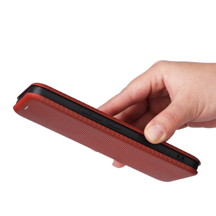 For Honor 90 GT Carbon Fiber Texture Flip Leather Phone Case(Brown)