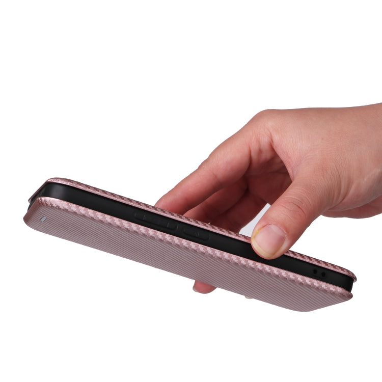 For Honor 90 GT Carbon Fiber Texture Flip Leather Phone Case(Pink)