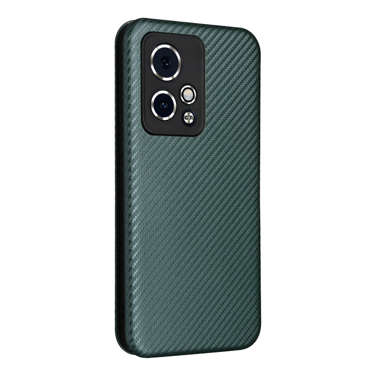 For Honor 90 GT Carbon Fiber Texture Flip Leather Phone Case(Green)