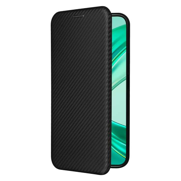 For Honor X8b Carbon Fiber Texture Flip Leather Phone Case(Black)