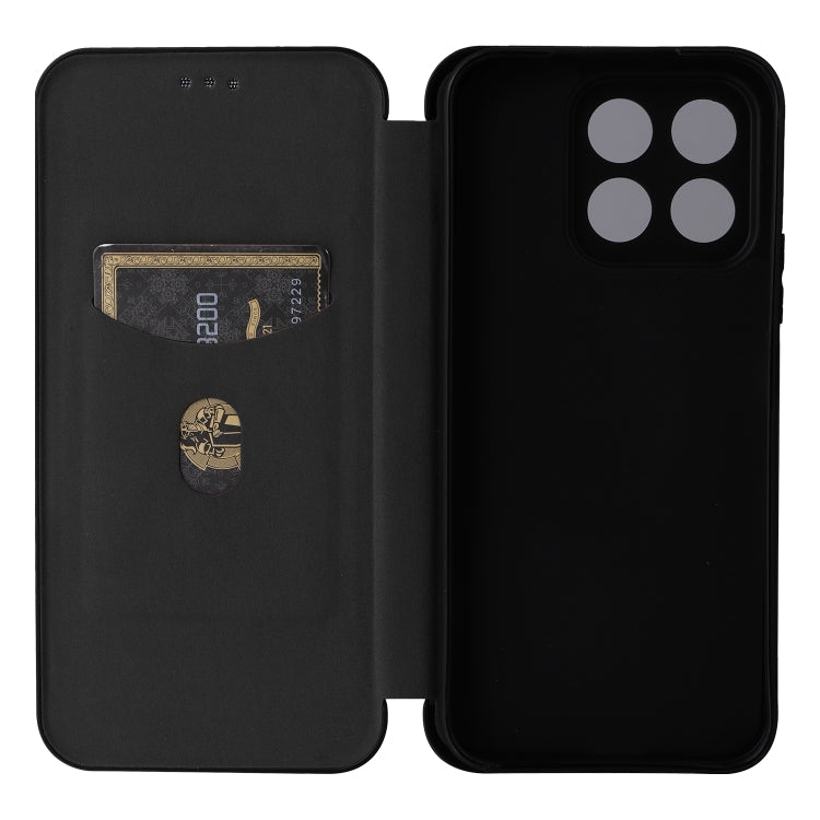 For Honor X8b Carbon Fiber Texture Flip Leather Phone Case(Black)