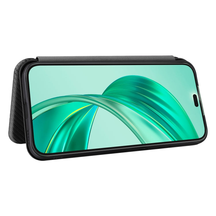 For Honor X8b Carbon Fiber Texture Flip Leather Phone Case(Black)