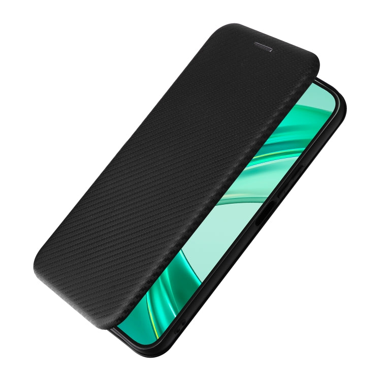For Honor X8b Carbon Fiber Texture Flip Leather Phone Case(Black)