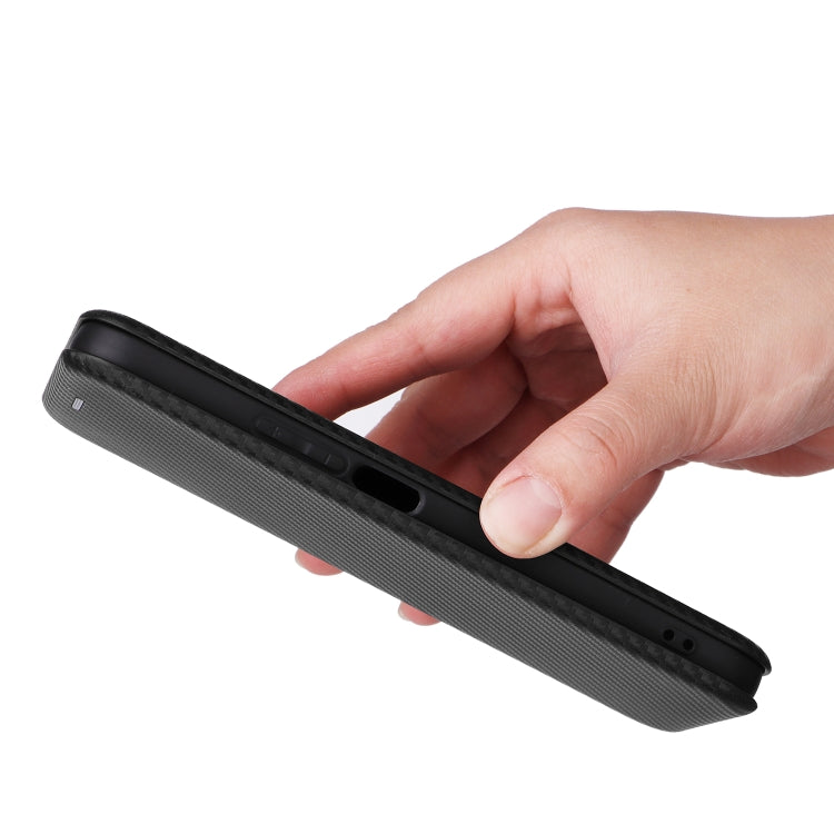 For Honor X8b Carbon Fiber Texture Flip Leather Phone Case(Black)