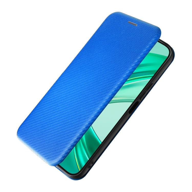For Honor X8b Carbon Fiber Texture Flip Leather Phone Case(Blue)