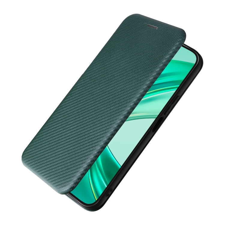 For Honor X8b Carbon Fiber Texture Flip Leather Phone Case(Green)