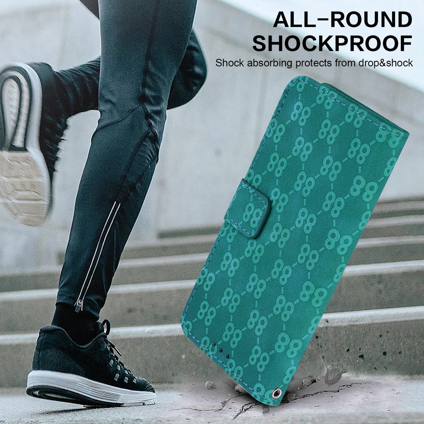 For Motorola Edge 30 Pro / Edge+ 2022 Double 8-shaped Embossed Leather Phone Case(Green)