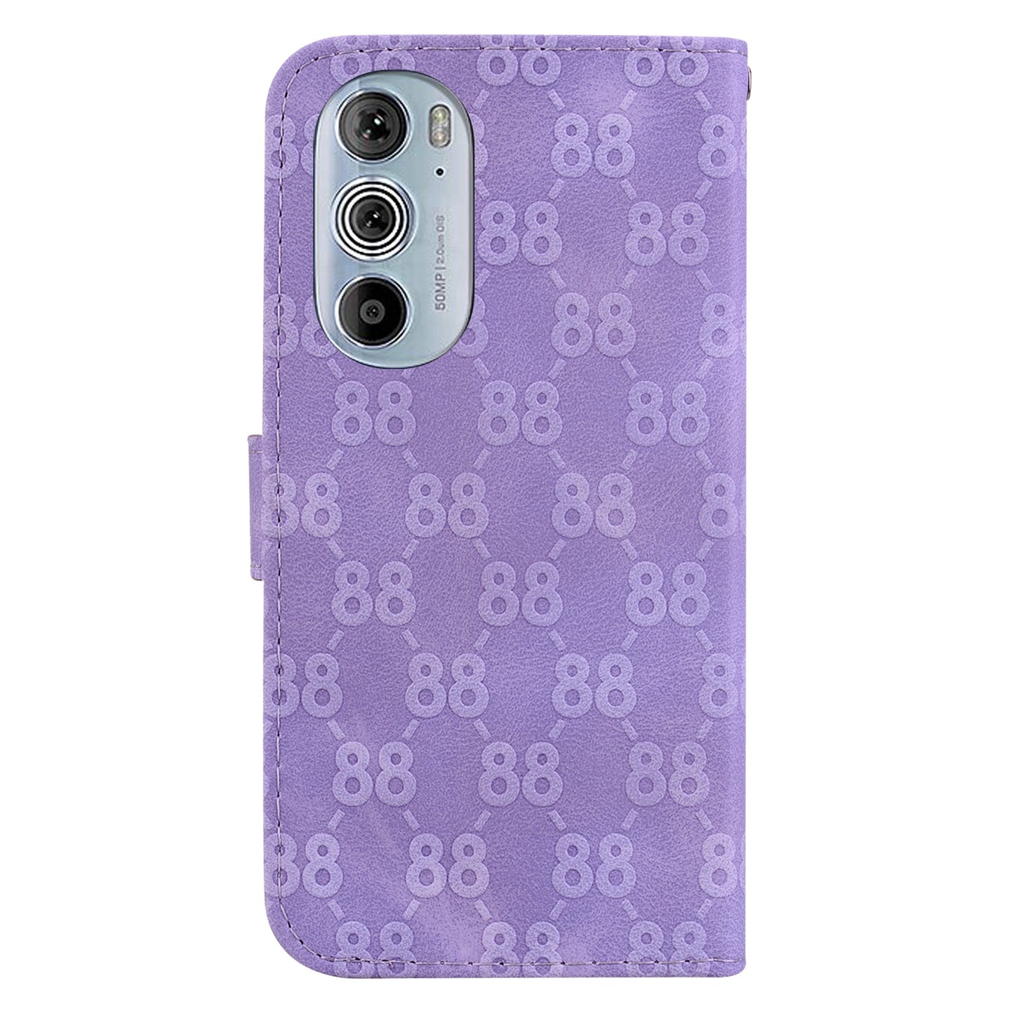 For Motorola Edge 30 Pro / Edge+ 2022 Double 8-shaped Embossed Leather Phone Case(Purple)