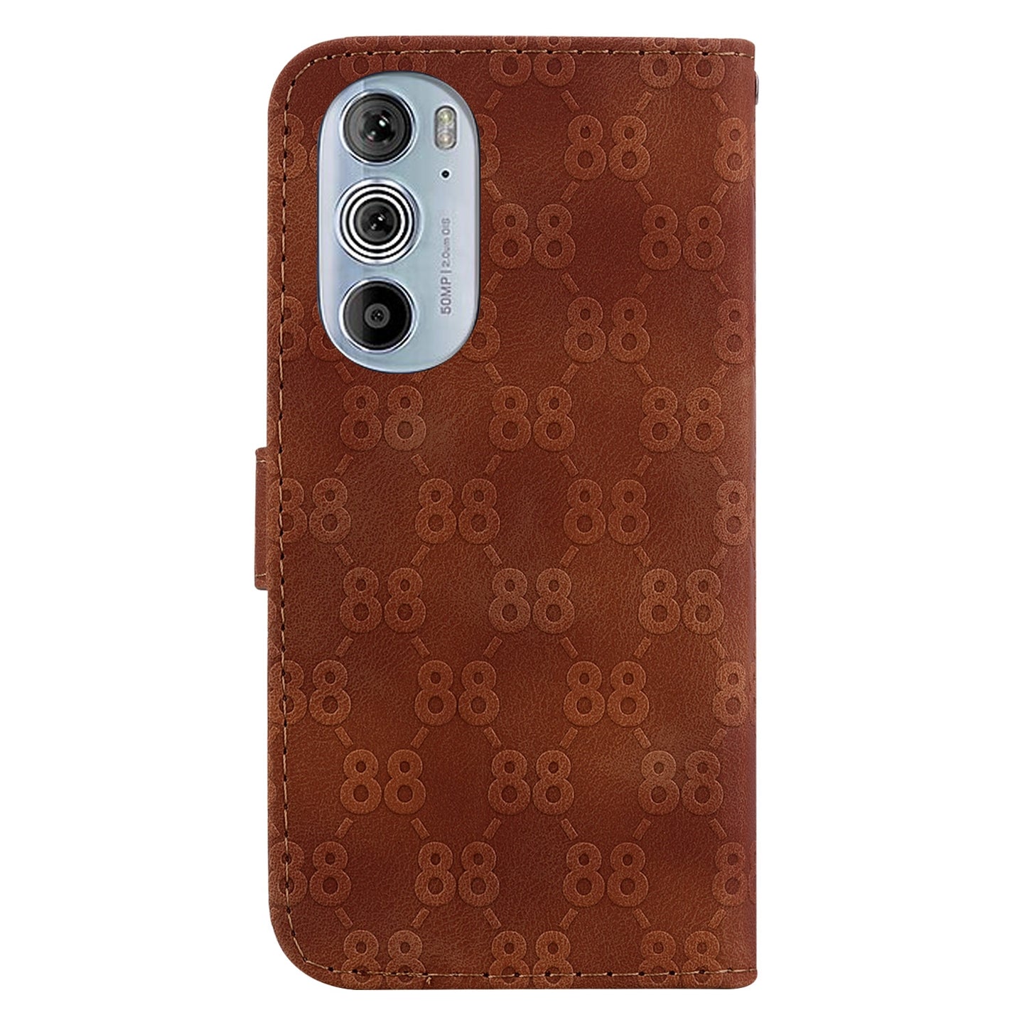 For Motorola Edge 30 Pro / Edge+ 2022 Double 8-shaped Embossed Leather Phone Case(Brown)