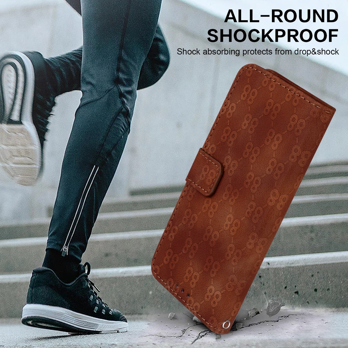 For Motorola Edge 30 Pro / Edge+ 2022 Double 8-shaped Embossed Leather Phone Case(Brown)