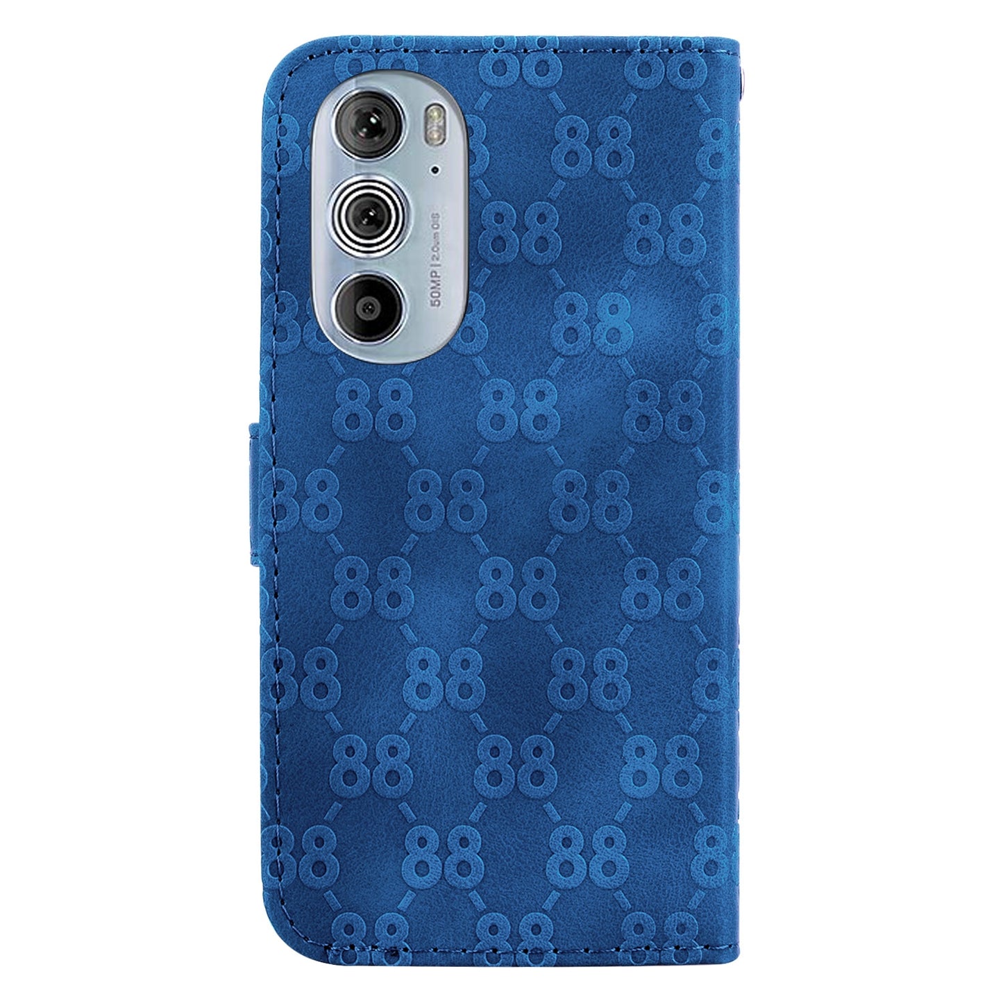 For Motorola Edge 30 Pro / Edge+ 2022 Double 8-shaped Embossed Leather Phone Case(Blue)