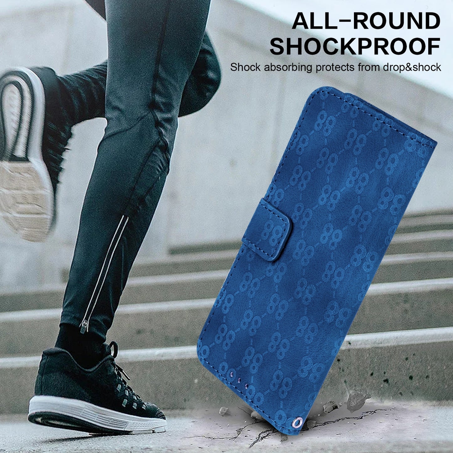 For Motorola Edge 30 Pro / Edge+ 2022 Double 8-shaped Embossed Leather Phone Case(Blue)