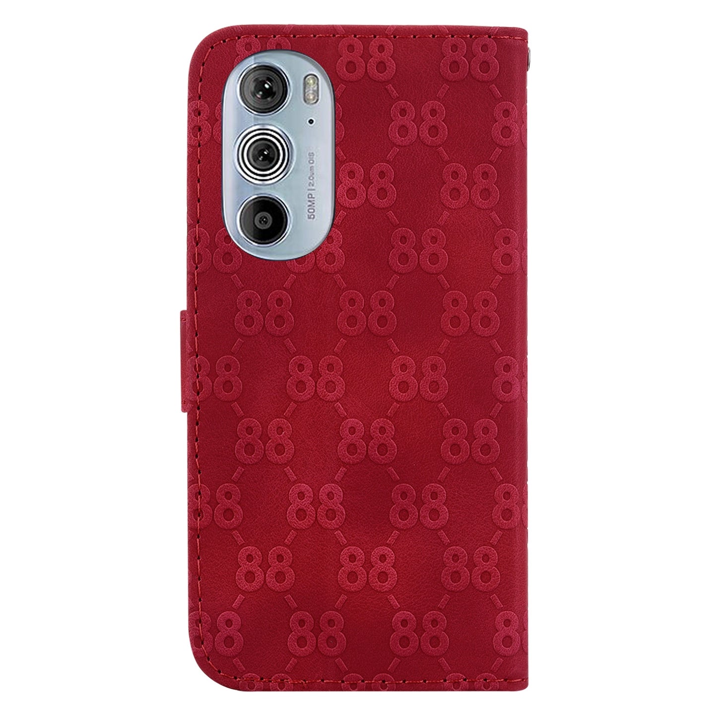For Motorola Edge 30 Pro / Edge+ 2022 Double 8-shaped Embossed Leather Phone Case(Red)