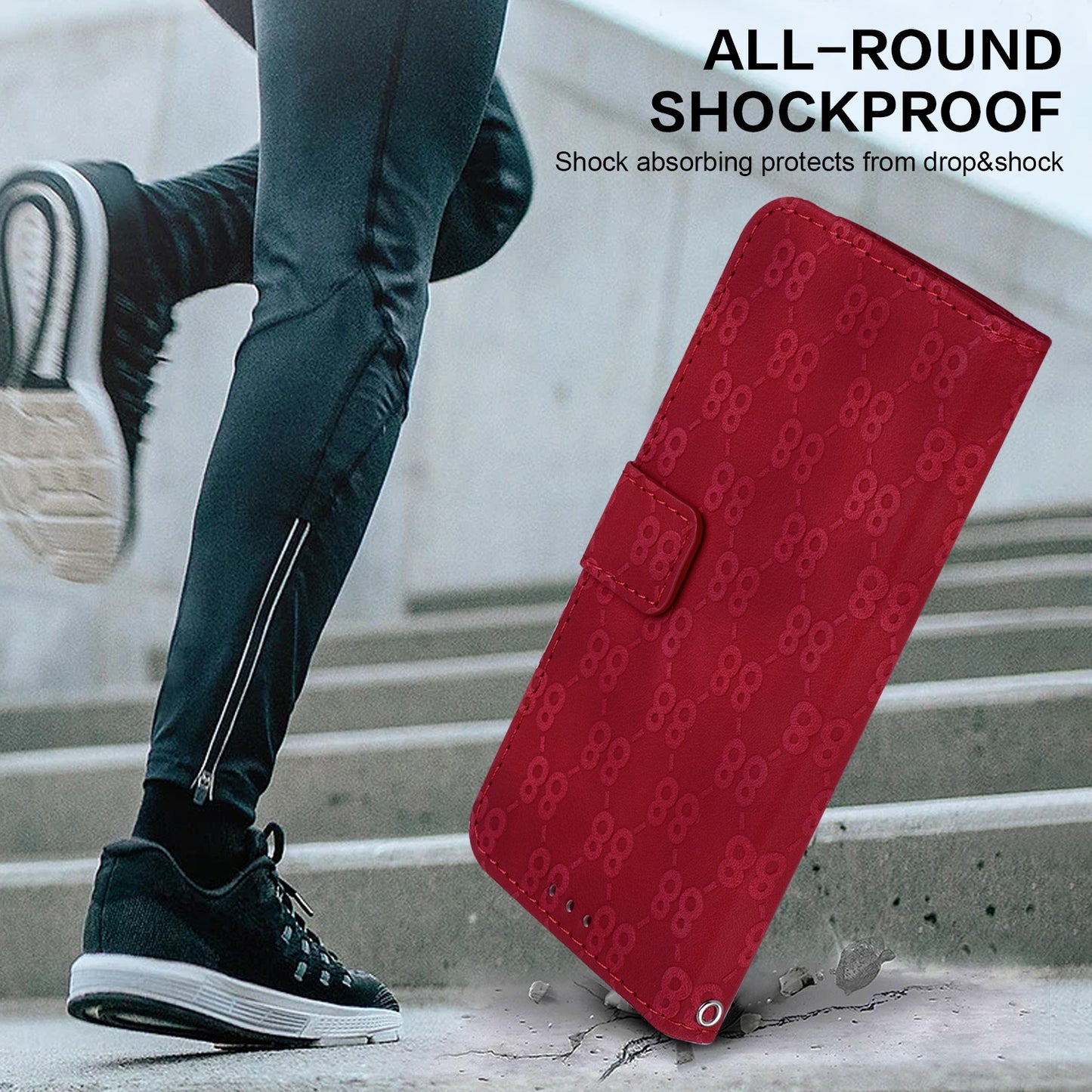 For Motorola Edge 30 Pro / Edge+ 2022 Double 8-shaped Embossed Leather Phone Case(Red)