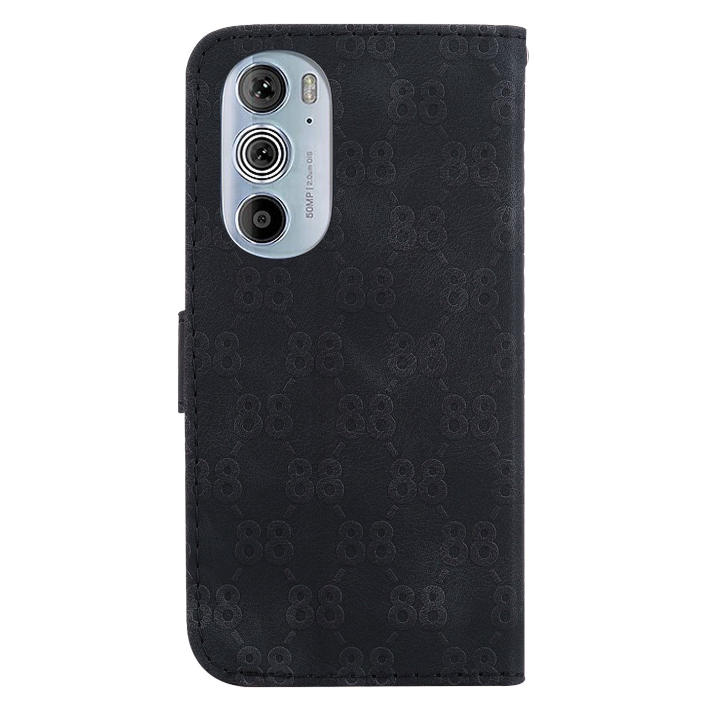 For Motorola Edge 30 Pro / Edge+ 2022 Double 8-shaped Embossed Leather Phone Case(Black)