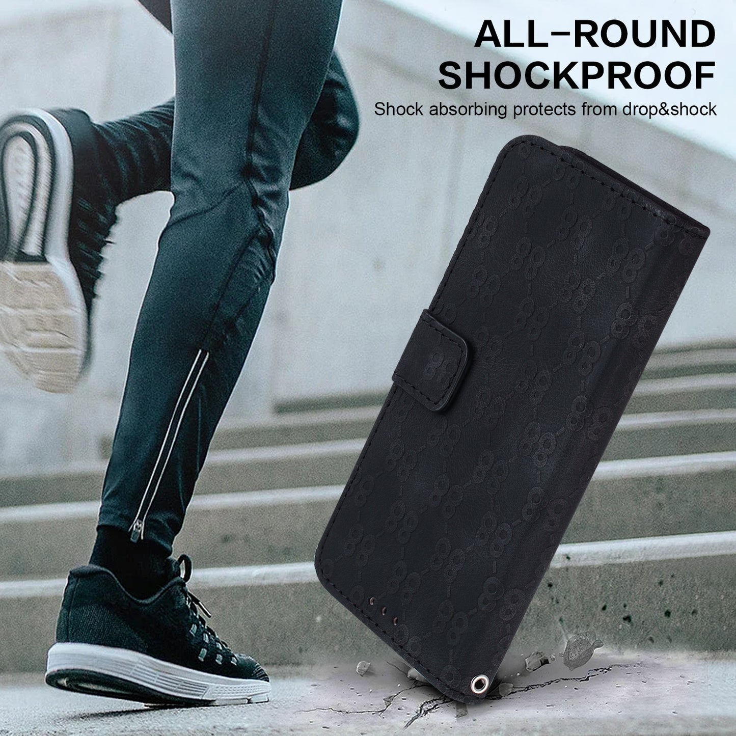 For Motorola Edge 30 Pro / Edge+ 2022 Double 8-shaped Embossed Leather Phone Case(Black)