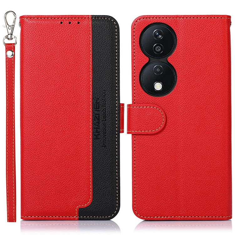 For Honor X7b KHAZNEH Litchi Texture Leather RFID Phone Case(Red)