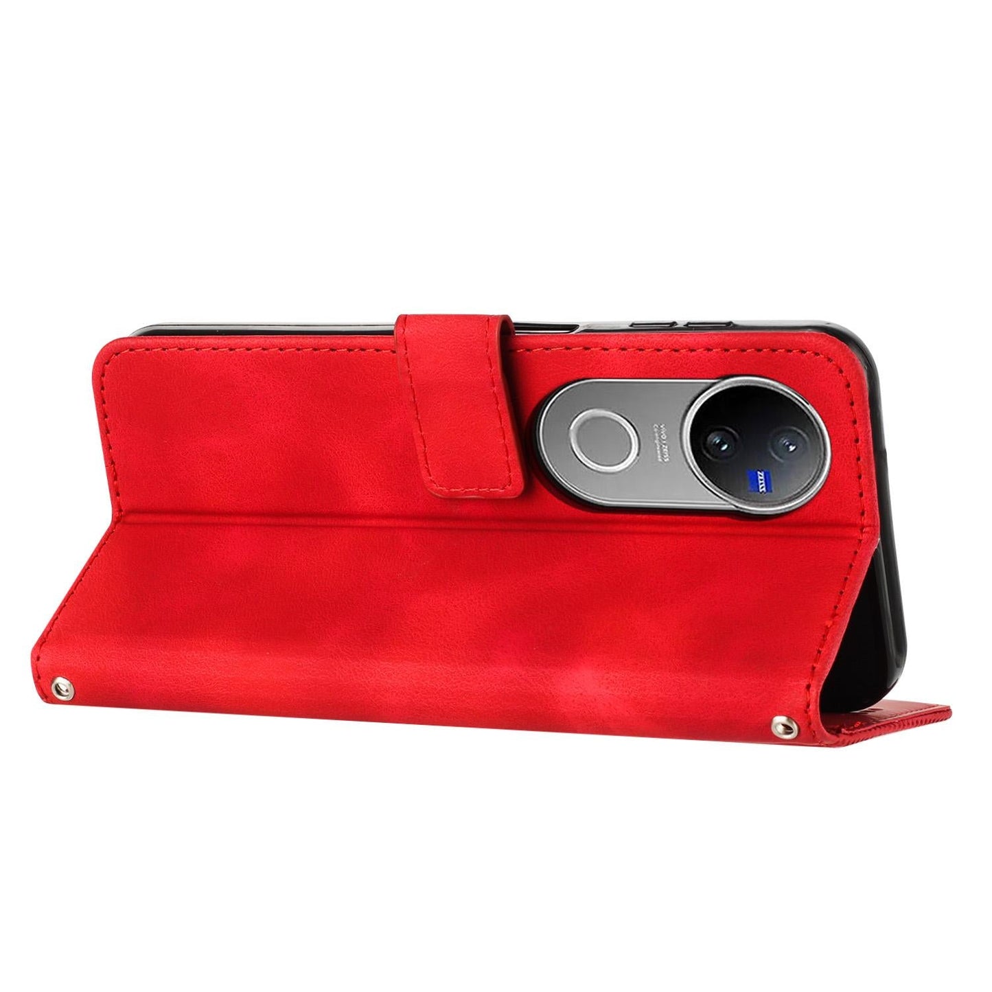 For vivo V50 Dream Triangle Leather Phone Case with Lanyard(Red)