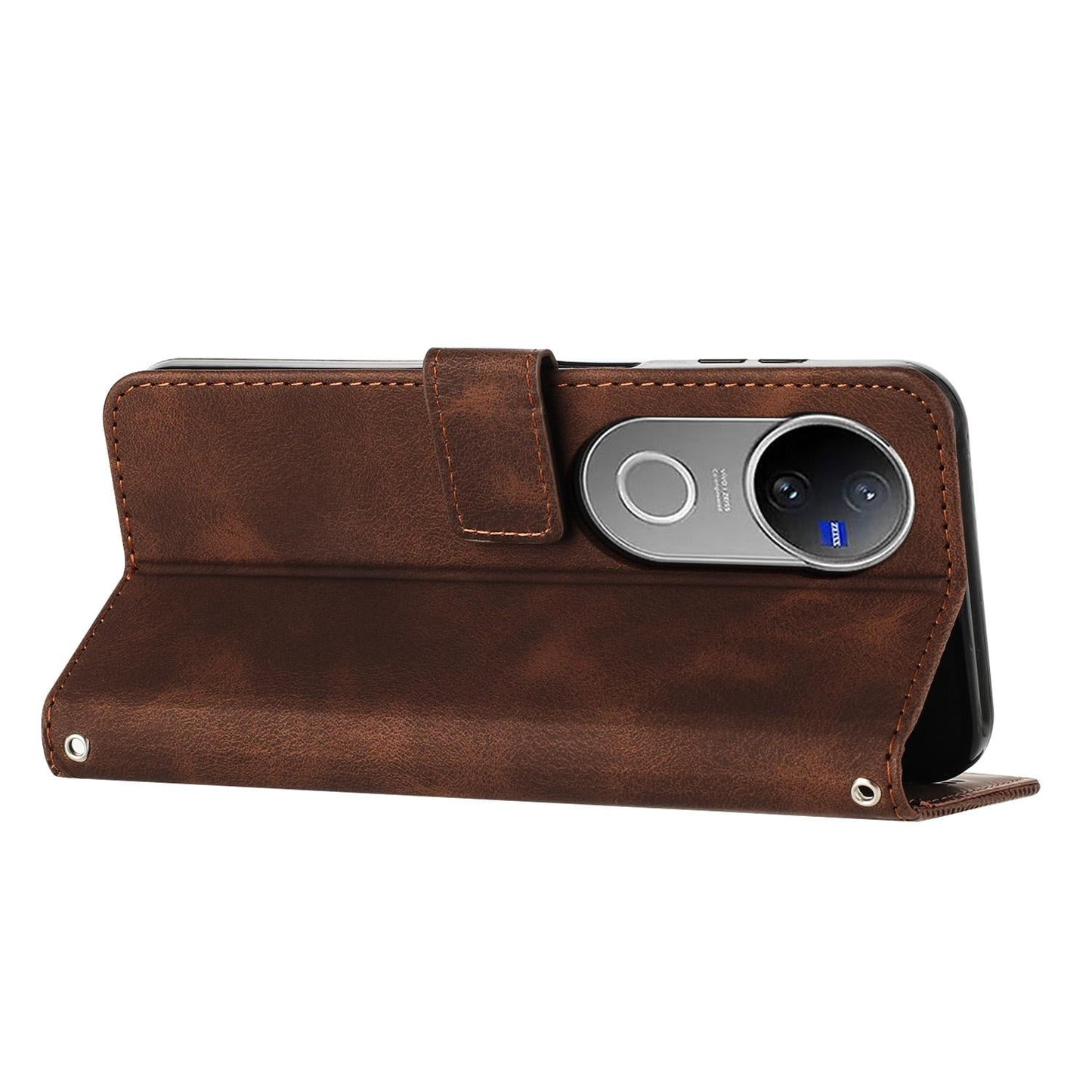 For vivo V50 Dream Triangle Leather Phone Case with Lanyard(Brown)