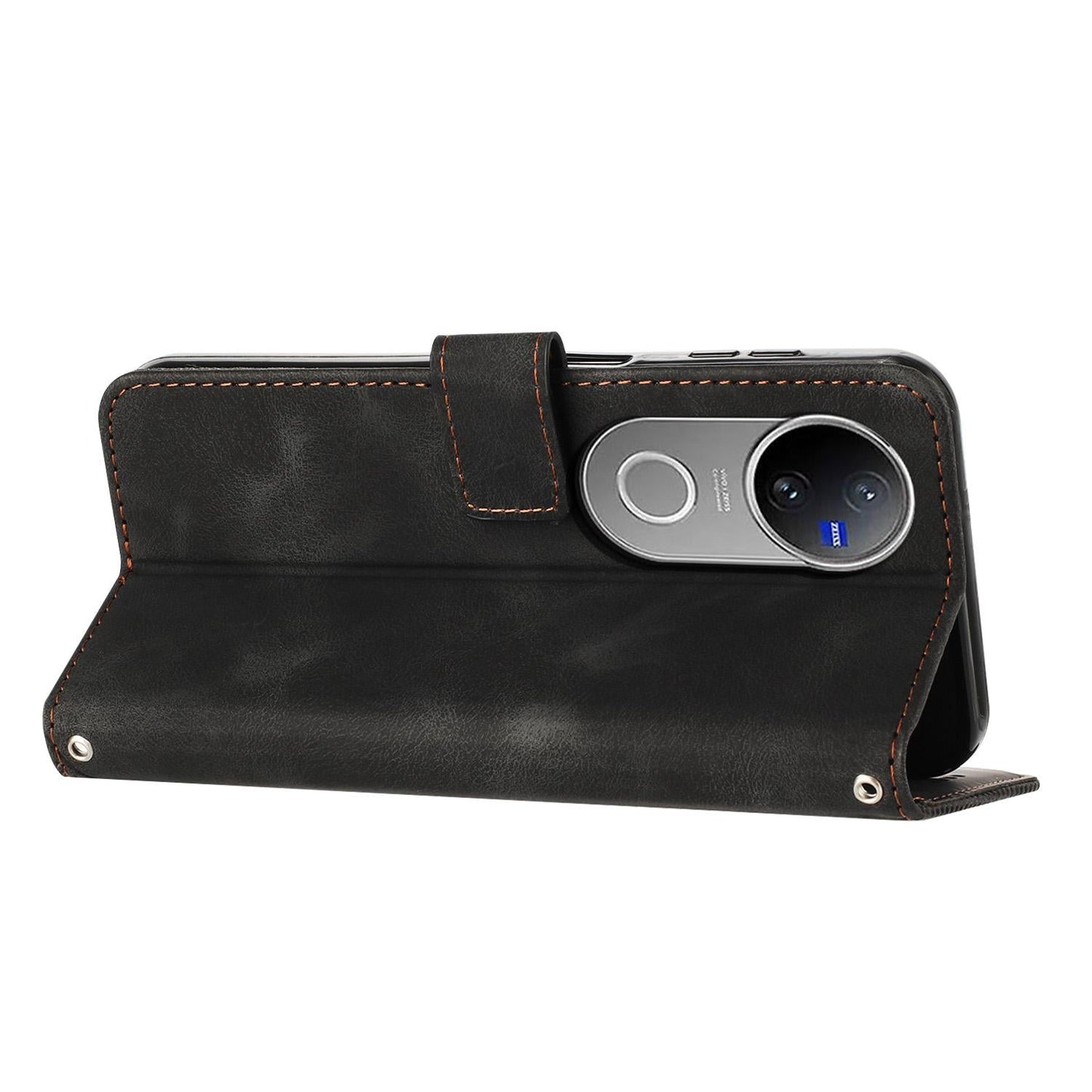 For vivo V50 Dream Triangle Leather Phone Case with Lanyard(Black)