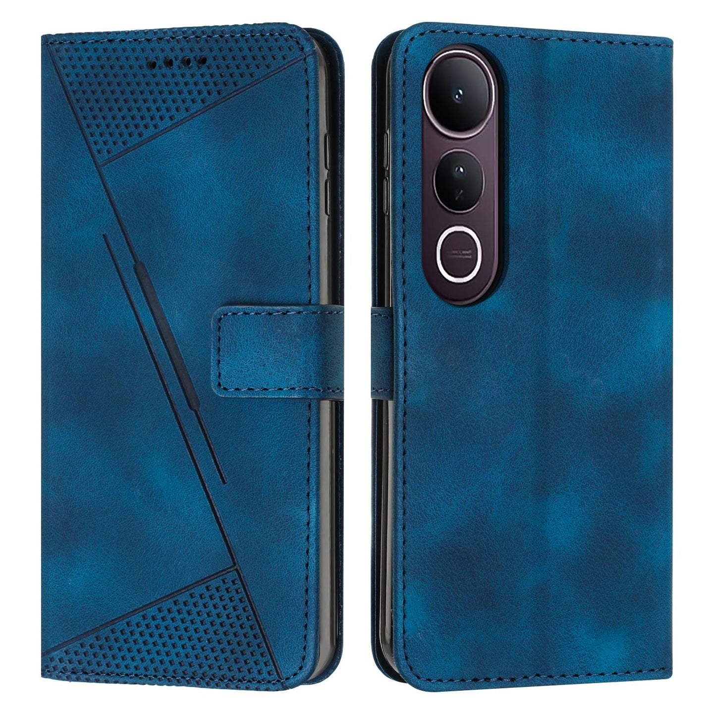 For vivo V50 Lite Dream Triangle Leather Phone Case with Lanyard(Blue)