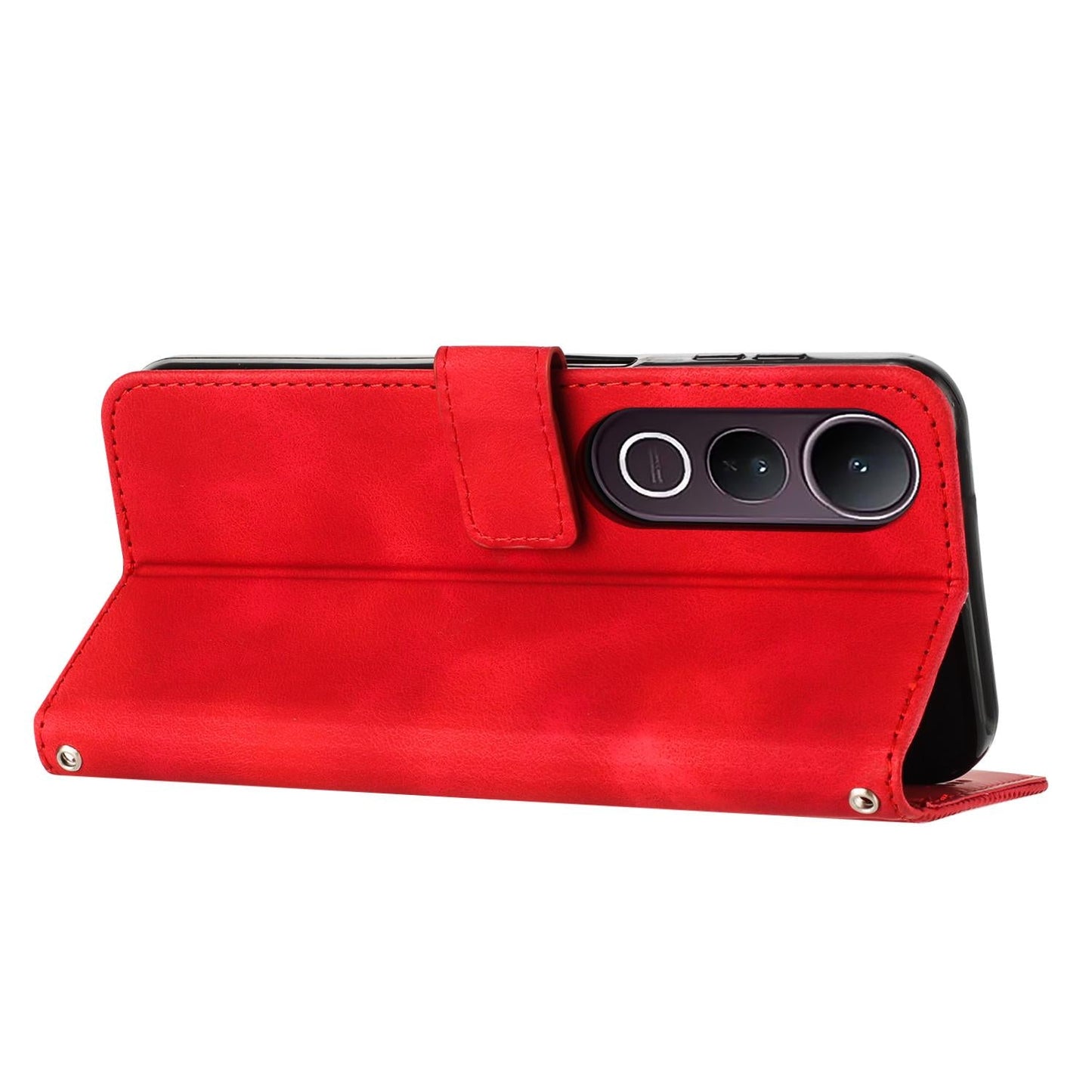 For vivo V50 Lite Dream Triangle Leather Phone Case with Lanyard(Red)