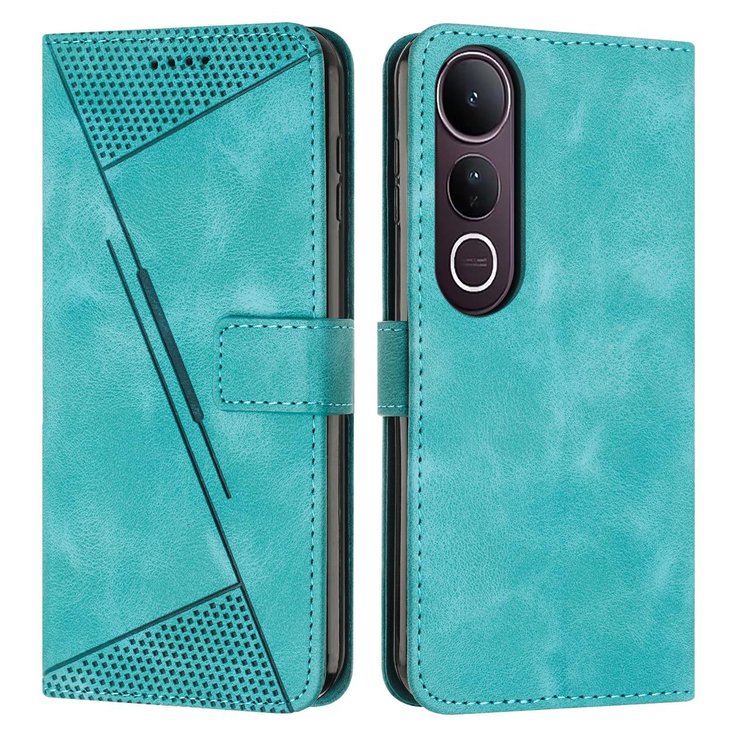 For vivo V50 Lite Dream Triangle Leather Phone Case with Lanyard(Green)