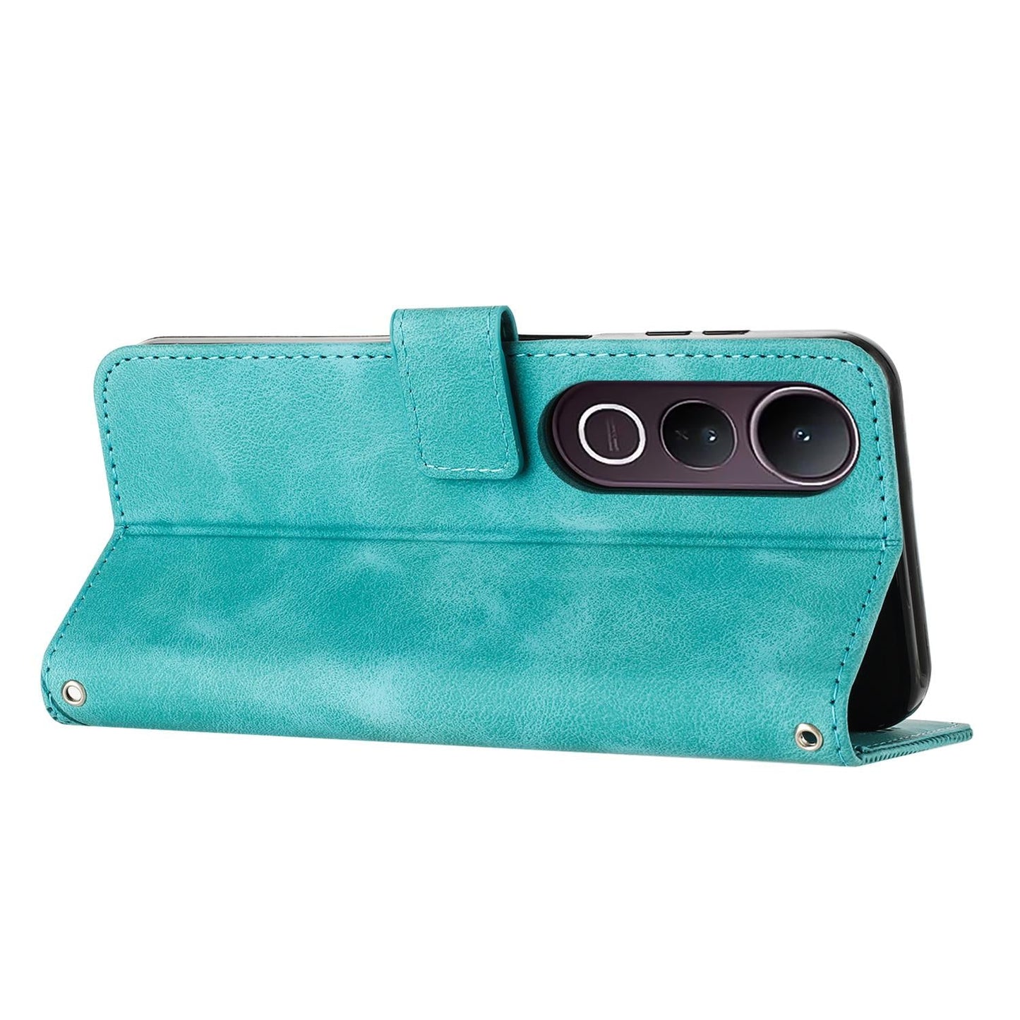 For vivo V50 Lite Dream Triangle Leather Phone Case with Lanyard(Green)