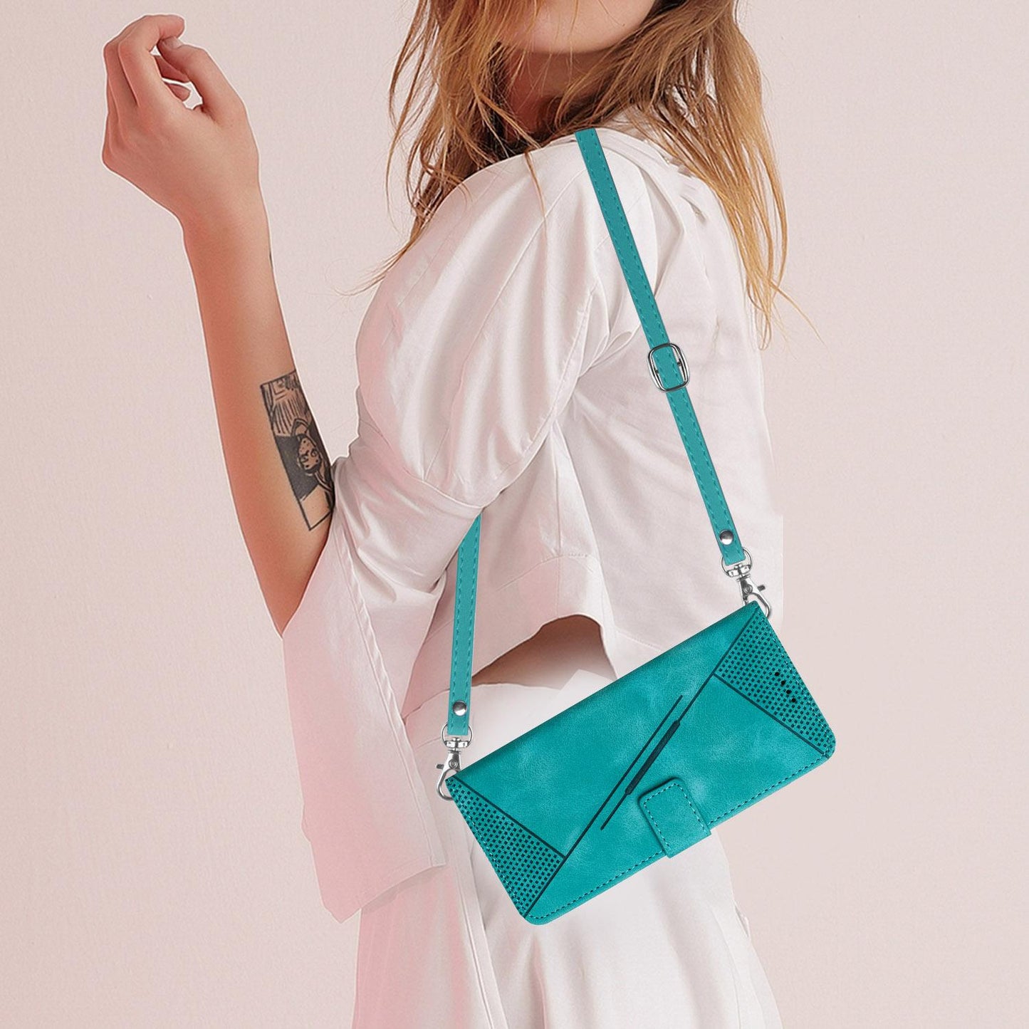 For vivo V50 Lite Dream Triangle Leather Phone Case with Lanyard(Green)