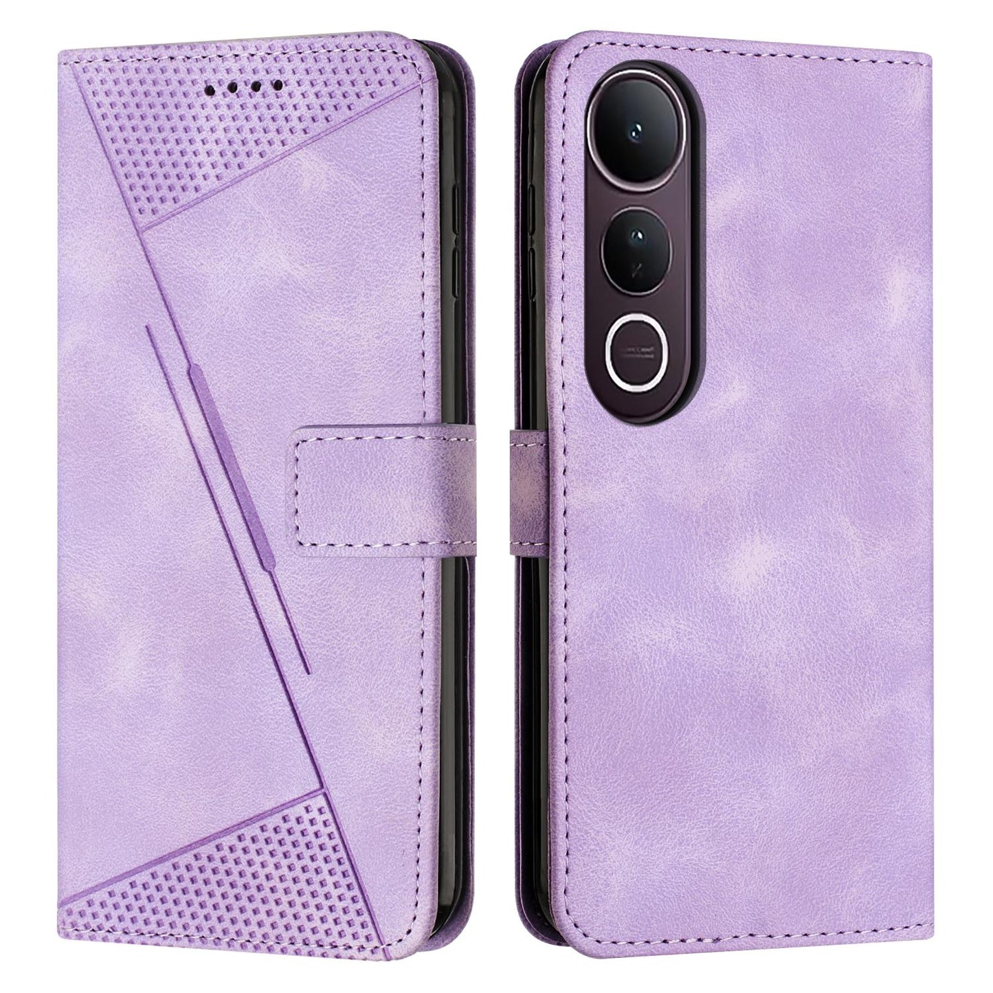 For vivo V50 Lite Dream Triangle Leather Phone Case with Lanyard(Purple)