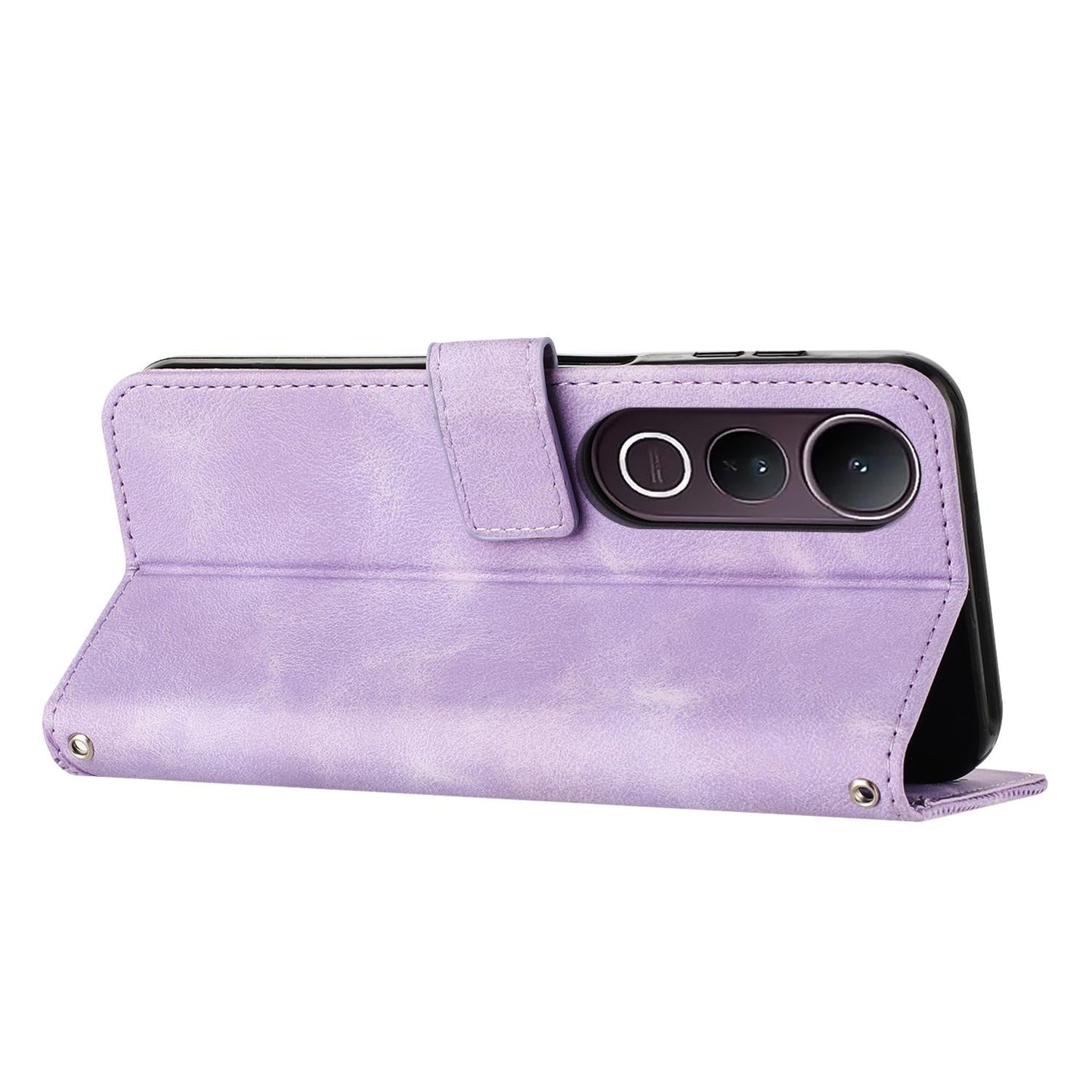 For vivo V50 Lite Dream Triangle Leather Phone Case with Lanyard(Purple)