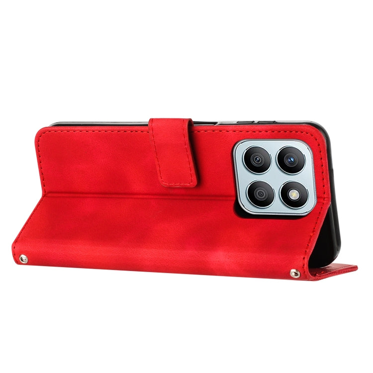 For Honor X8b Dream Triangle Leather Phone Case with Lanyard(Red)