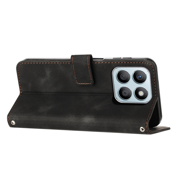 For Honor X8b Dream Triangle Leather Phone Case with Lanyard(Black)