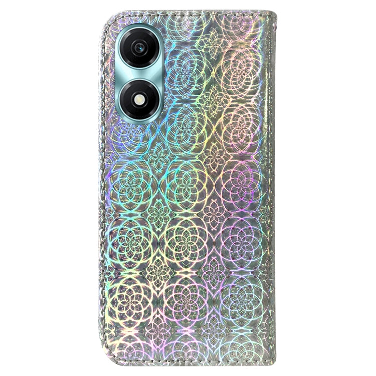 For Honor X5 Plus / Play 40C Colorful Magnetic Buckle Leather Phone Case(Silver)