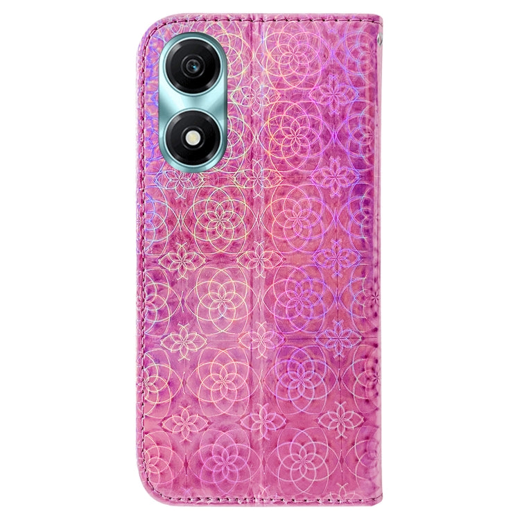 For Honor X5 Plus / Play 40C Colorful Magnetic Buckle Leather Phone Case(Pink)