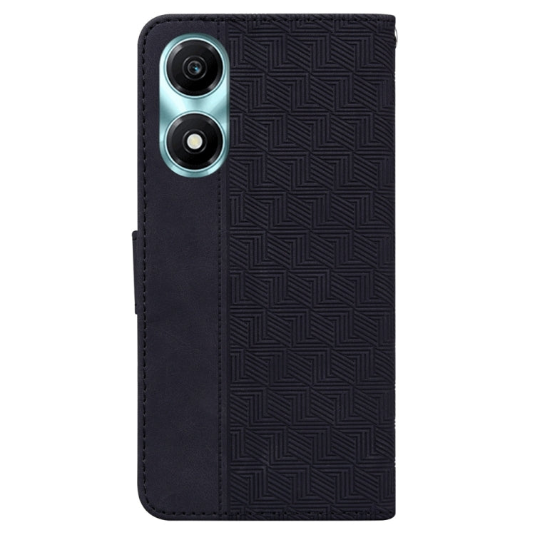 For Honor X5 Plus / Play 40C Geometric Embossed Leather Phone Case(Black)