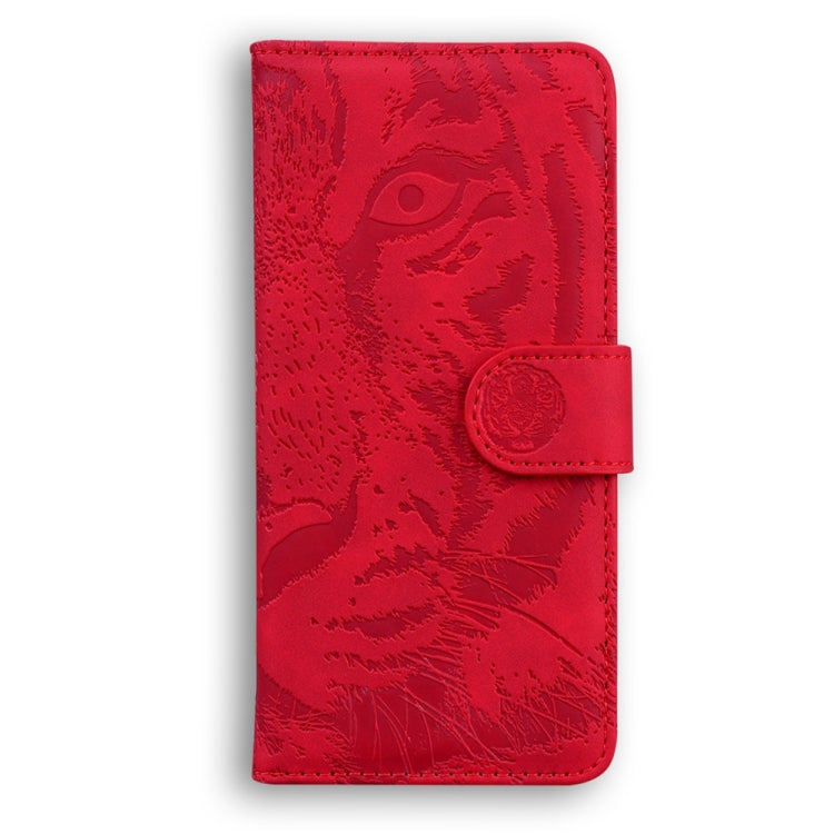 For Honor X6a Tiger Embossing Pattern Flip Leather Phone Case(Red)