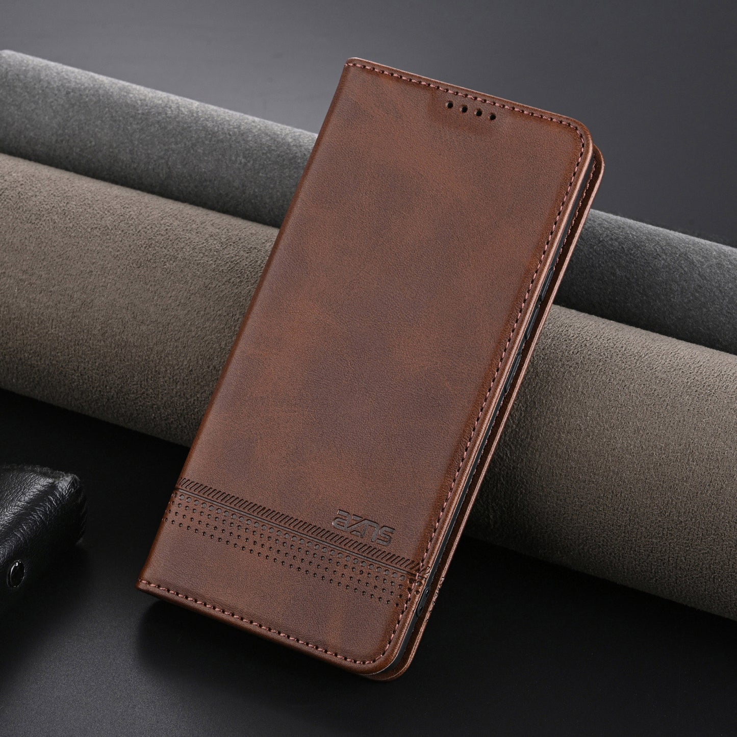 For OPPO K12 AZNS Magnetic Calf Texture Flip Leather Phone Case(Dark Brown)