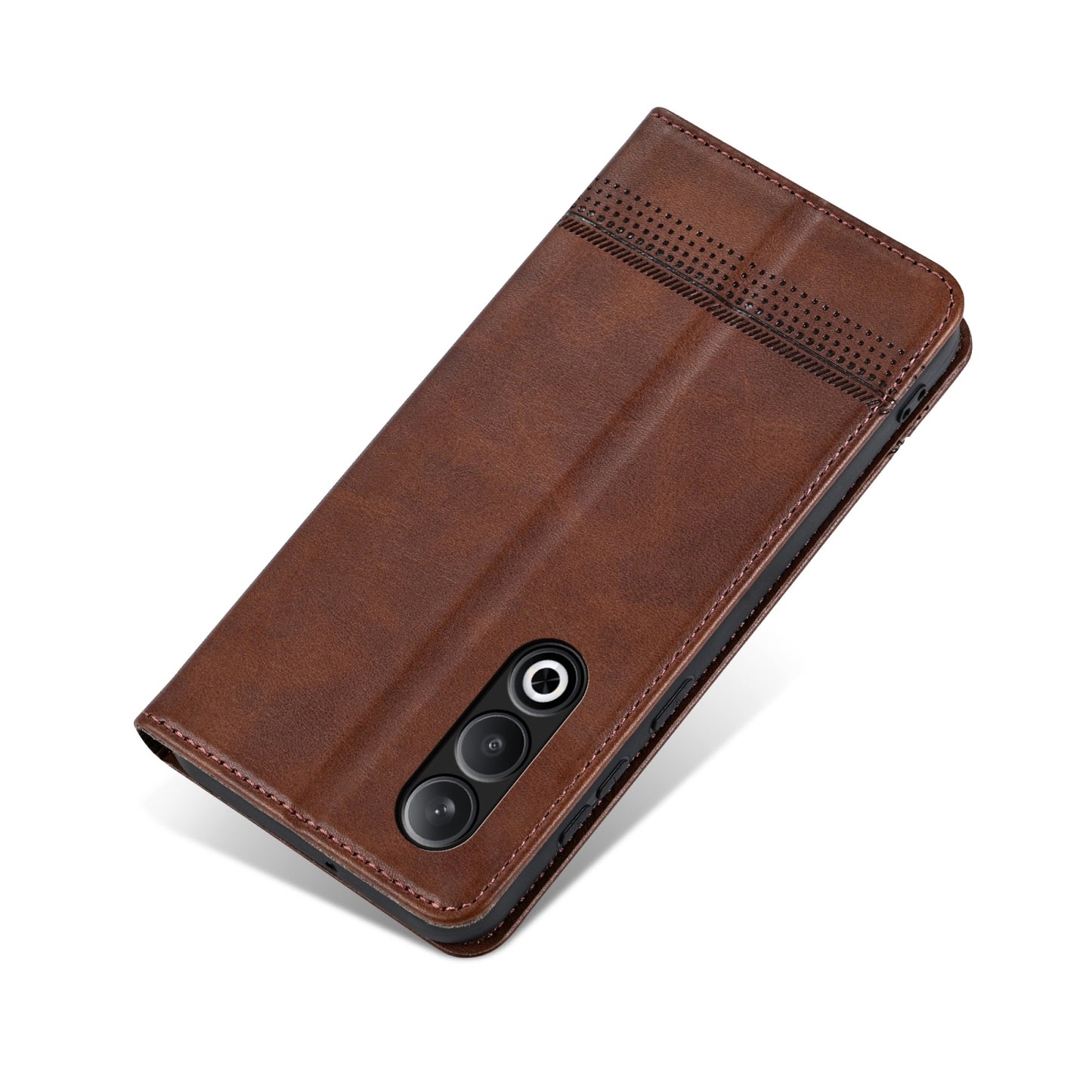 For OPPO K12 AZNS Magnetic Calf Texture Flip Leather Phone Case(Dark Brown)