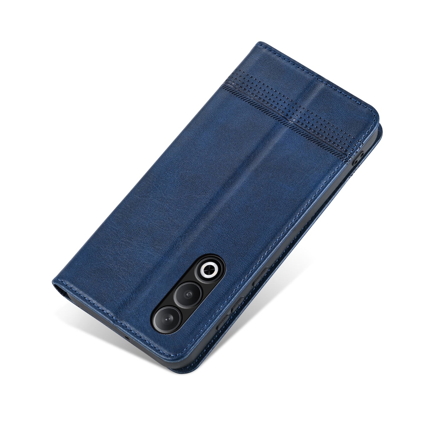 For OPPO K12 AZNS Magnetic Calf Texture Flip Leather Phone Case(Dark Blue)
