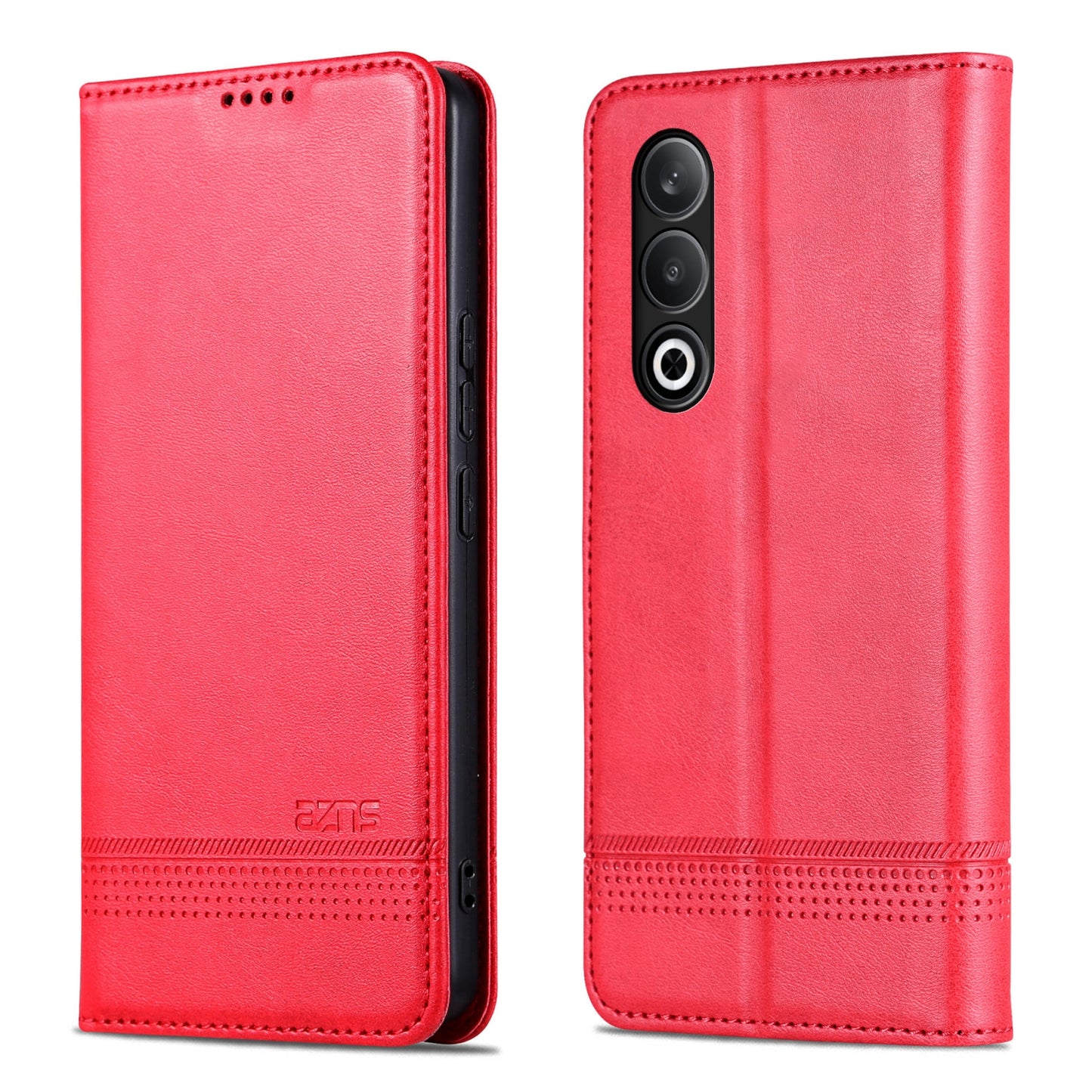 For OPPO K12 AZNS Magnetic Calf Texture Flip Leather Phone Case(Red)