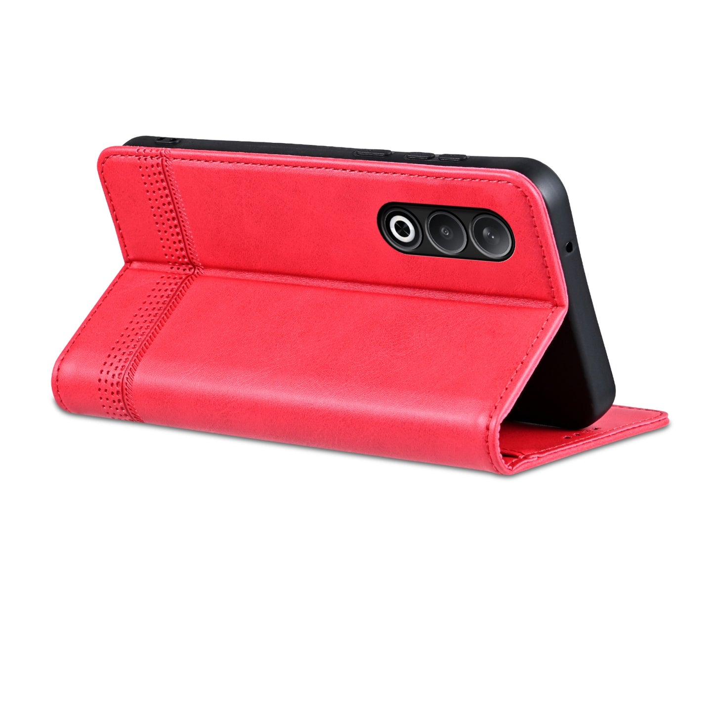 For OPPO K12 AZNS Magnetic Calf Texture Flip Leather Phone Case(Red)