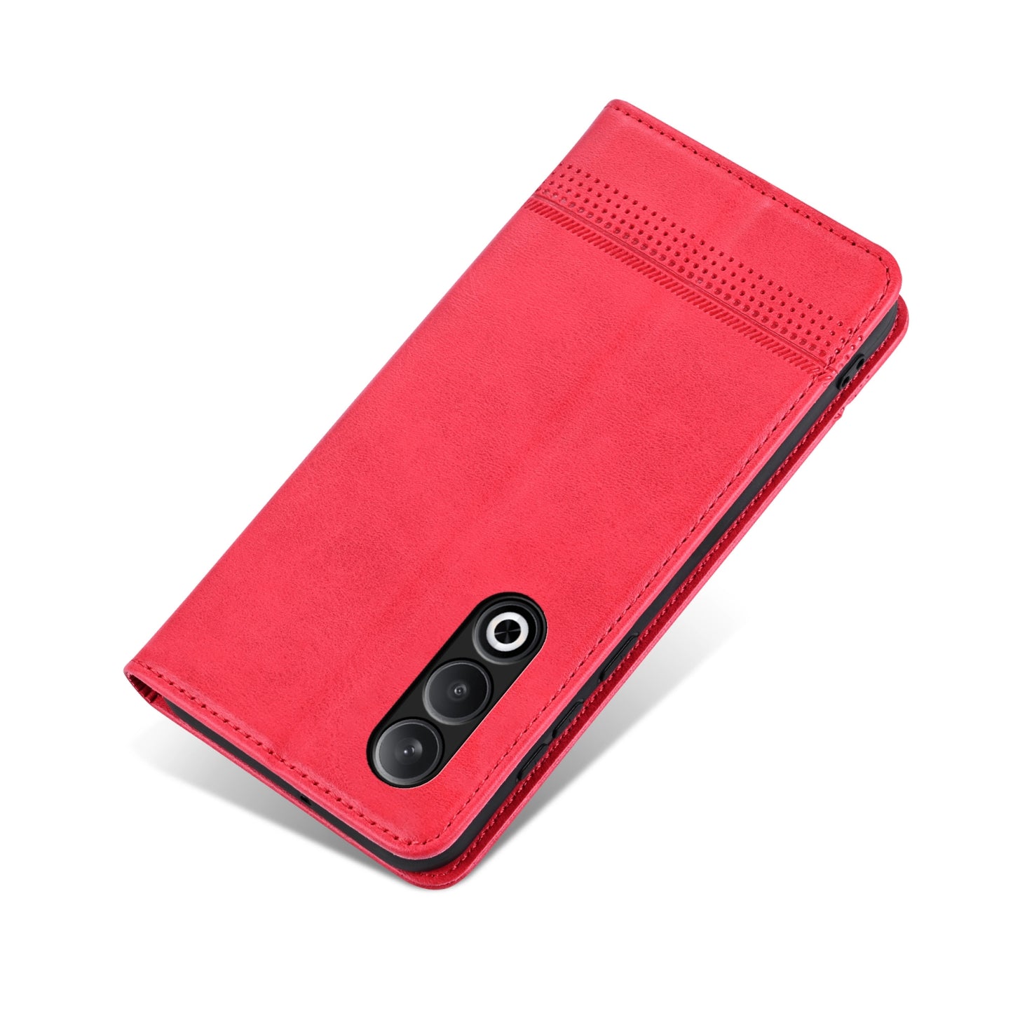 For OPPO K12 AZNS Magnetic Calf Texture Flip Leather Phone Case(Red)