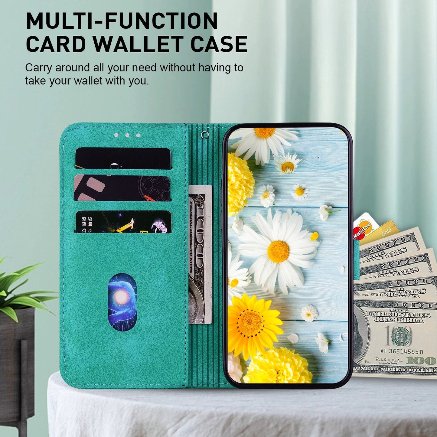For iPhone 16e Lily Embossed Leather Phone Case(Green)