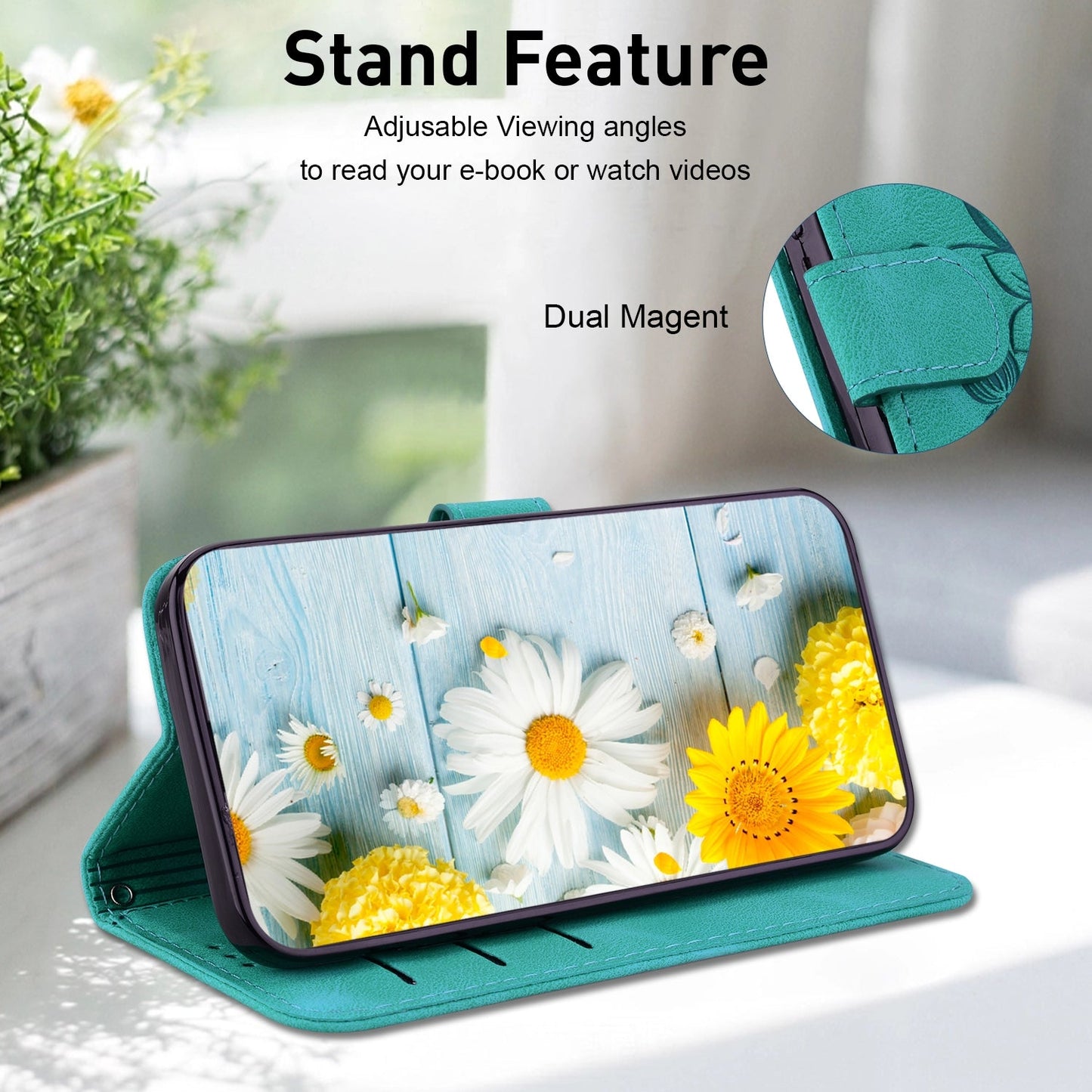 For iPhone 16e Lily Embossed Leather Phone Case(Green)