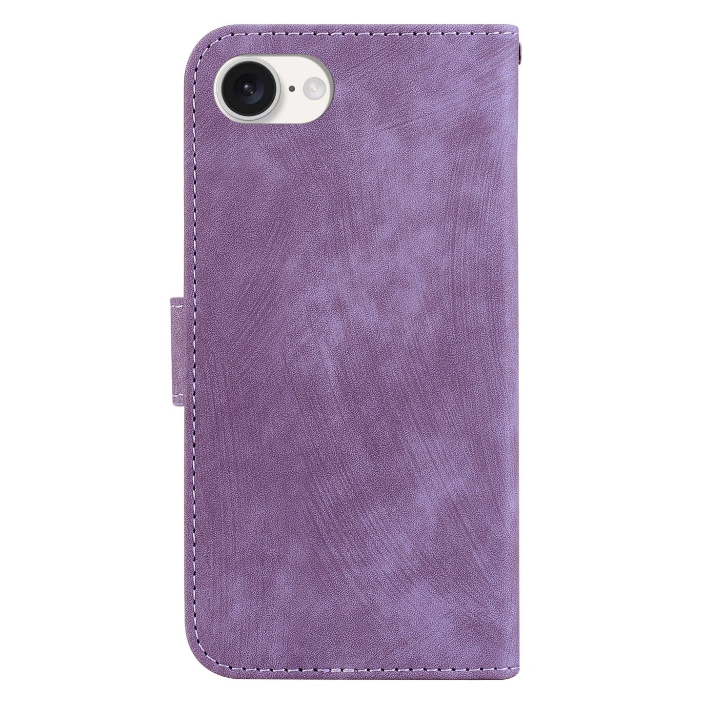 For iPhone 16e Little Tiger Embossed Leather Phone Case(Purple)